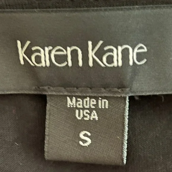 Karen Kane Black Cinched Waist & Swingy Midi Skirt Artisan Dress Size Small NWT - Picture 11 of 13